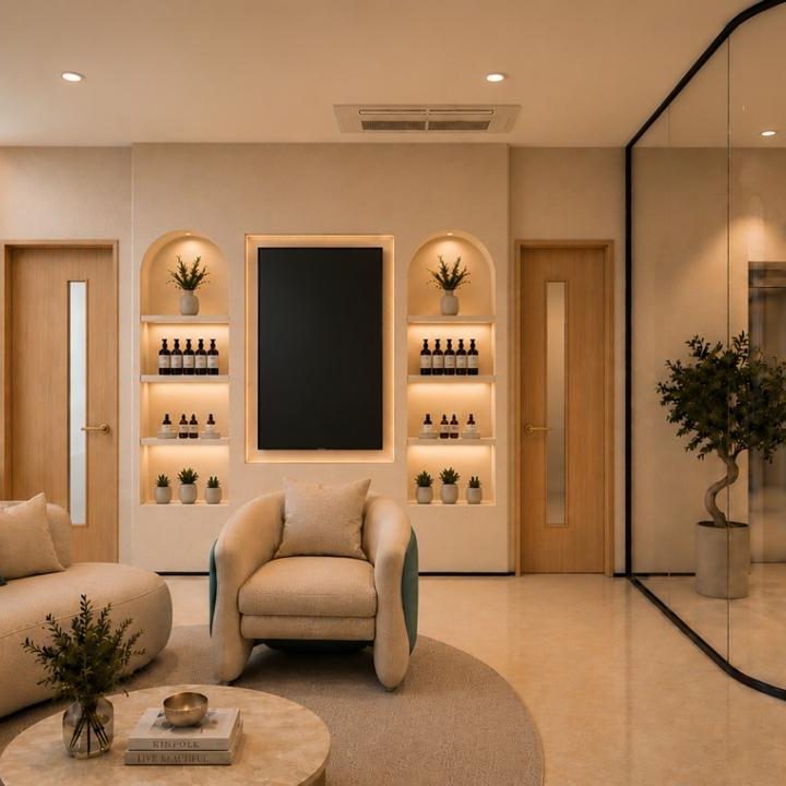 The Veloura waiting lounge beside the lift lobby