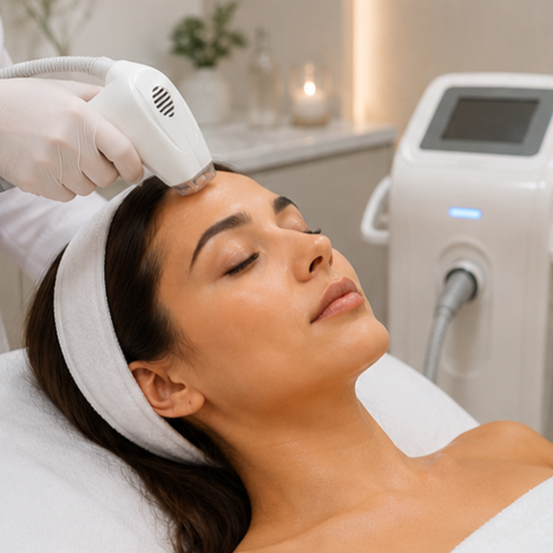 A Derma Genesis skin rejuvenation session in progress