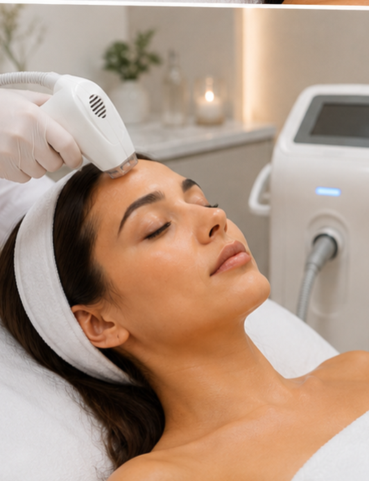 A Derma Genesis skin rejuvenation session in progress