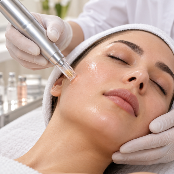 A skin booster injectable being administered at Veloura Aesthetics & Wellness