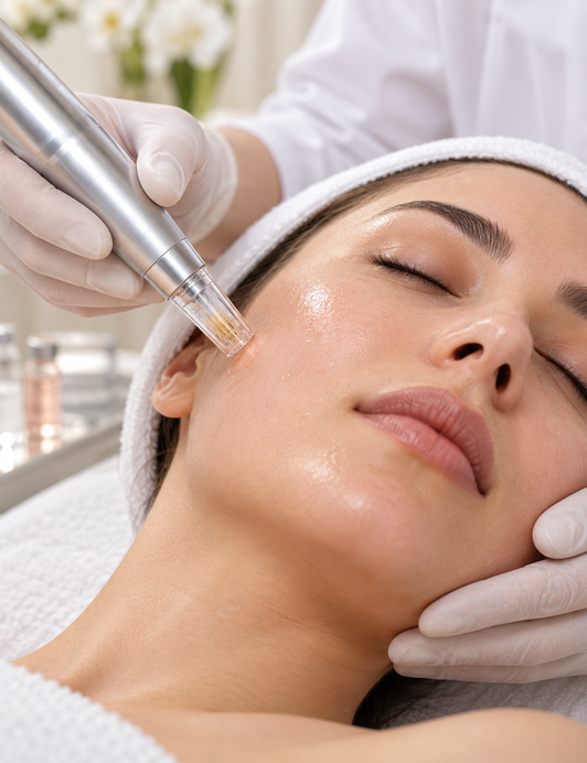 A skin booster injectable being administered at Veloura Aesthetics & Wellness